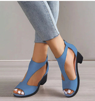 Sandales à Talons Zip & Bout Ouvert