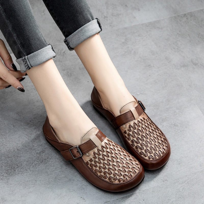 Sandales Vintage en Cuir Tressé