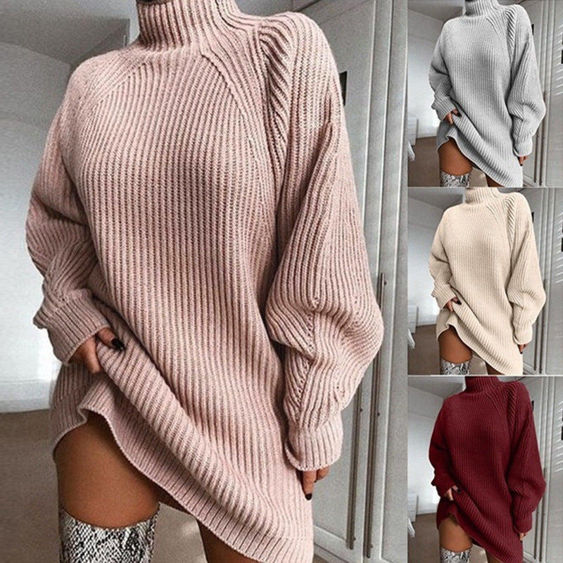 Robe Pull Col Roulé Confortable