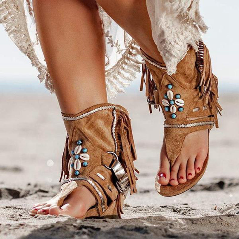 Sandales Romaines Perlées pour Femme