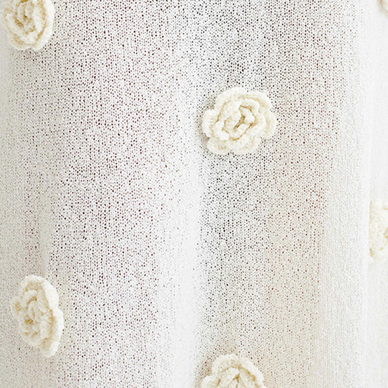 Robe Maille Fleurie Transparente pour Plage ou Détente