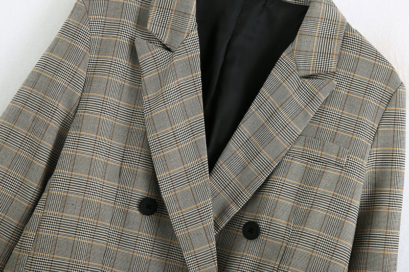 Veste Blazer à Carreaux – Élégance Structurée pour l'Automne