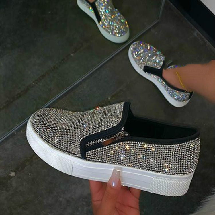 Mocassins Casual à Strass pour Femme