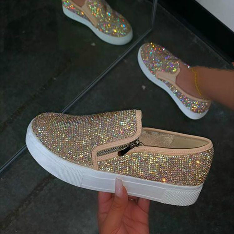 Mocassins Casual à Strass pour Femme