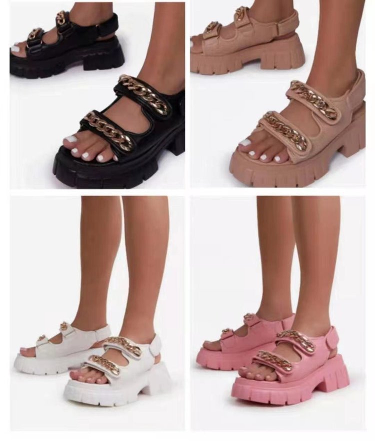 Sandales à Talon Chaîne Élégantes