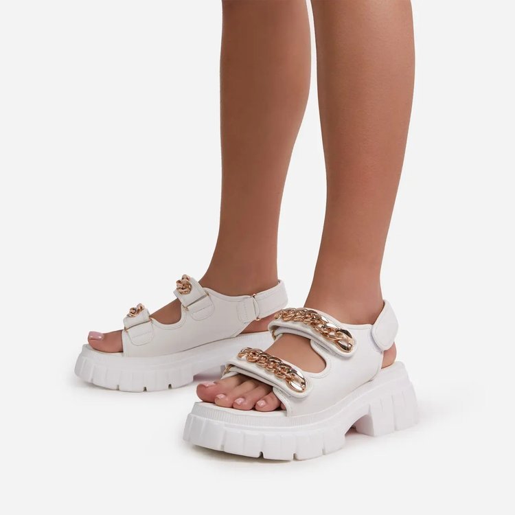 Sandales à Talon Chaîne Élégantes