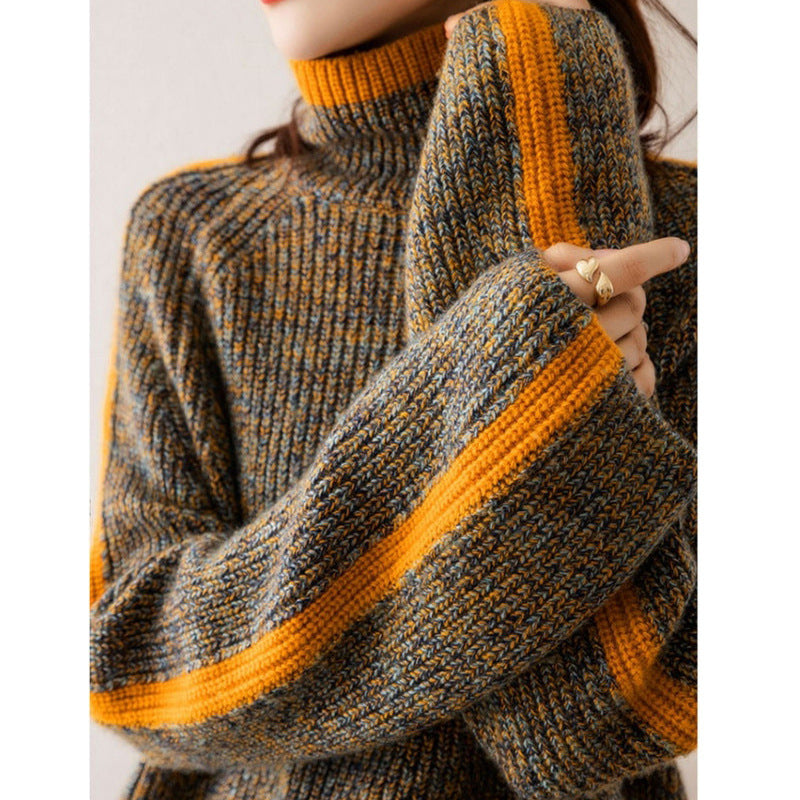 Pull col roulé épaissi rétro – Style intemporel et chaleur