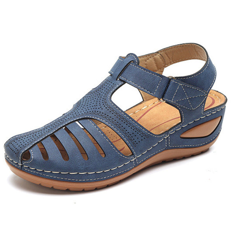 Sandales Rétro à Talon Compensé