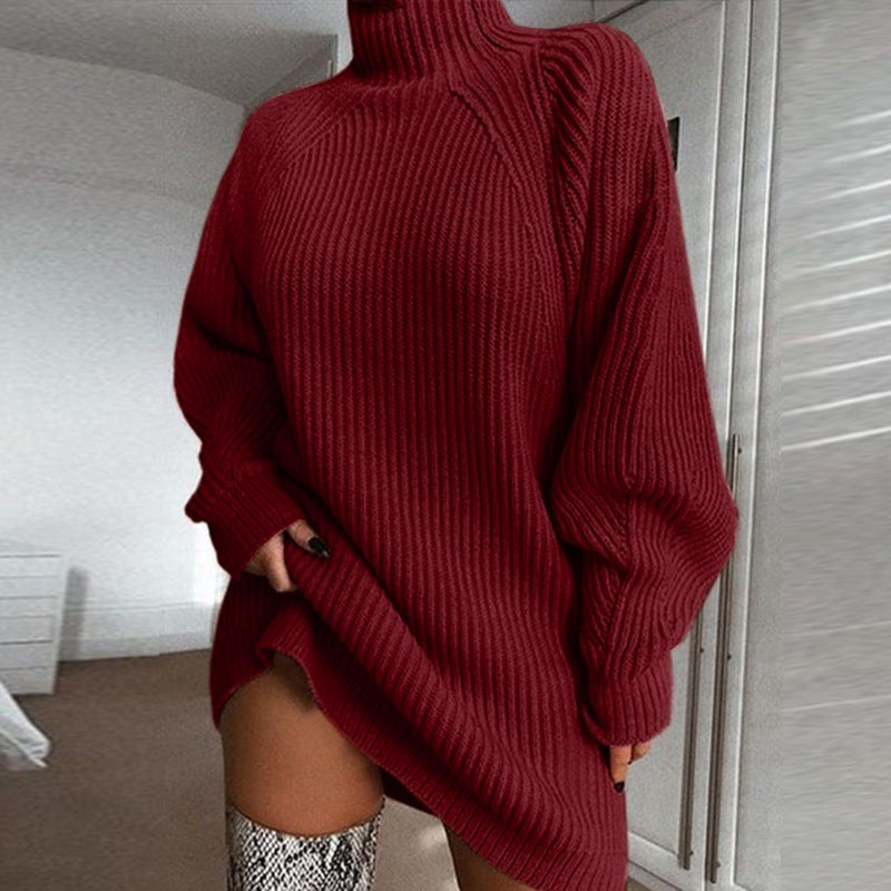 Robe Pull Col Roulé Confortable