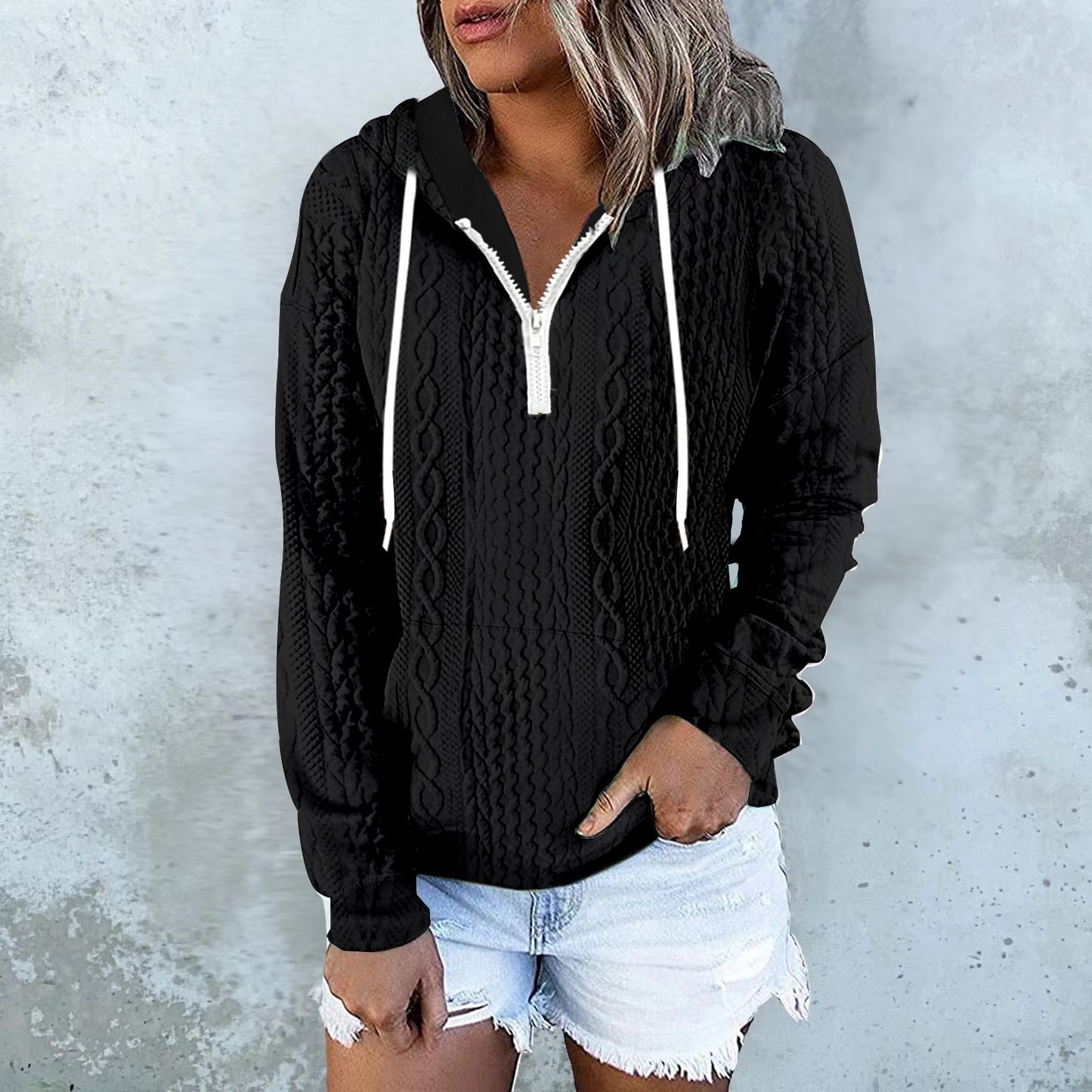 Sweat à capuche design texture twist – Style urbain et confortable