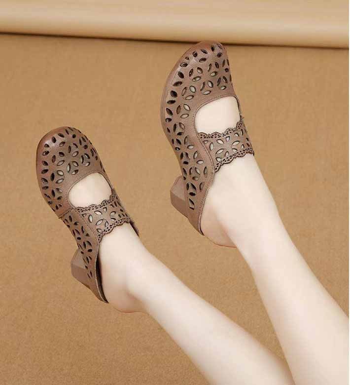 Sabots Femme Rétro en Cuir PU, Bout Rond, Slip-on
