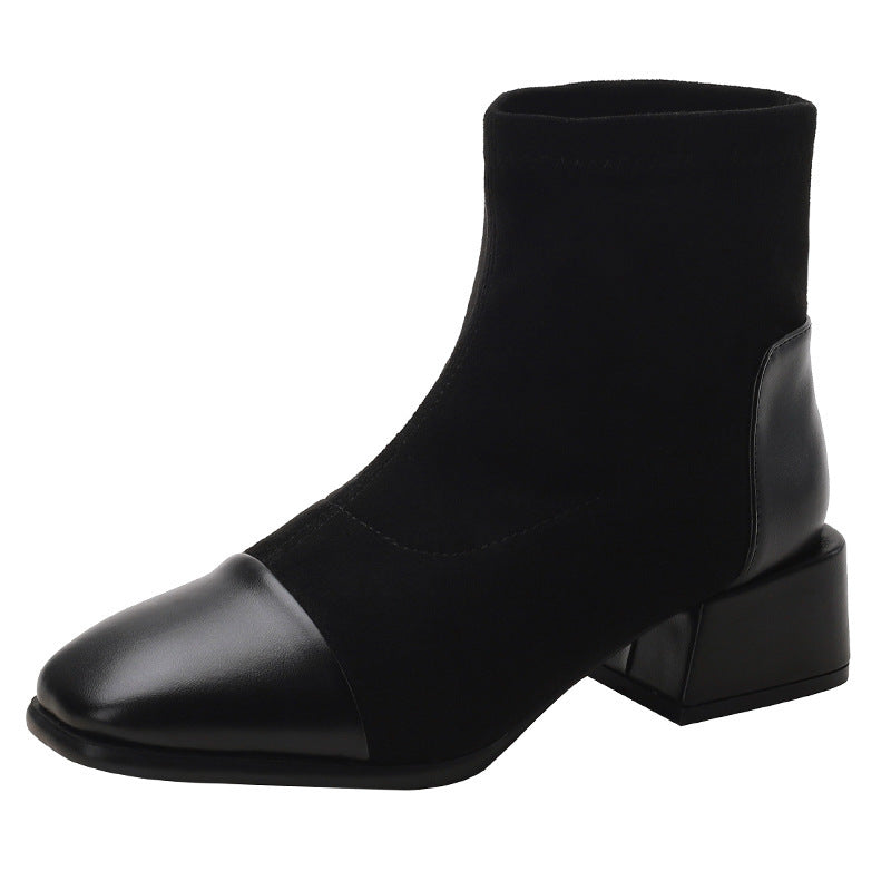 Bottines à Talon Large & Élégant