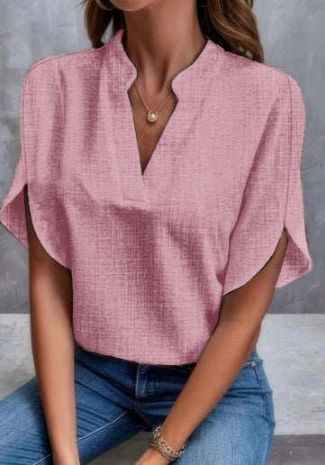 Blouse Fluide en Chiffon à Col V