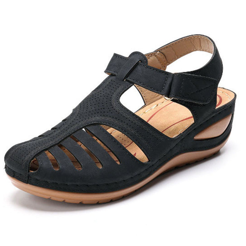 Sandales Rétro à Talon Compensé