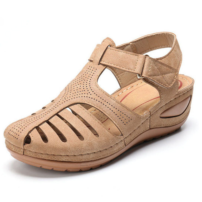 Sandales Rétro à Talon Compensé