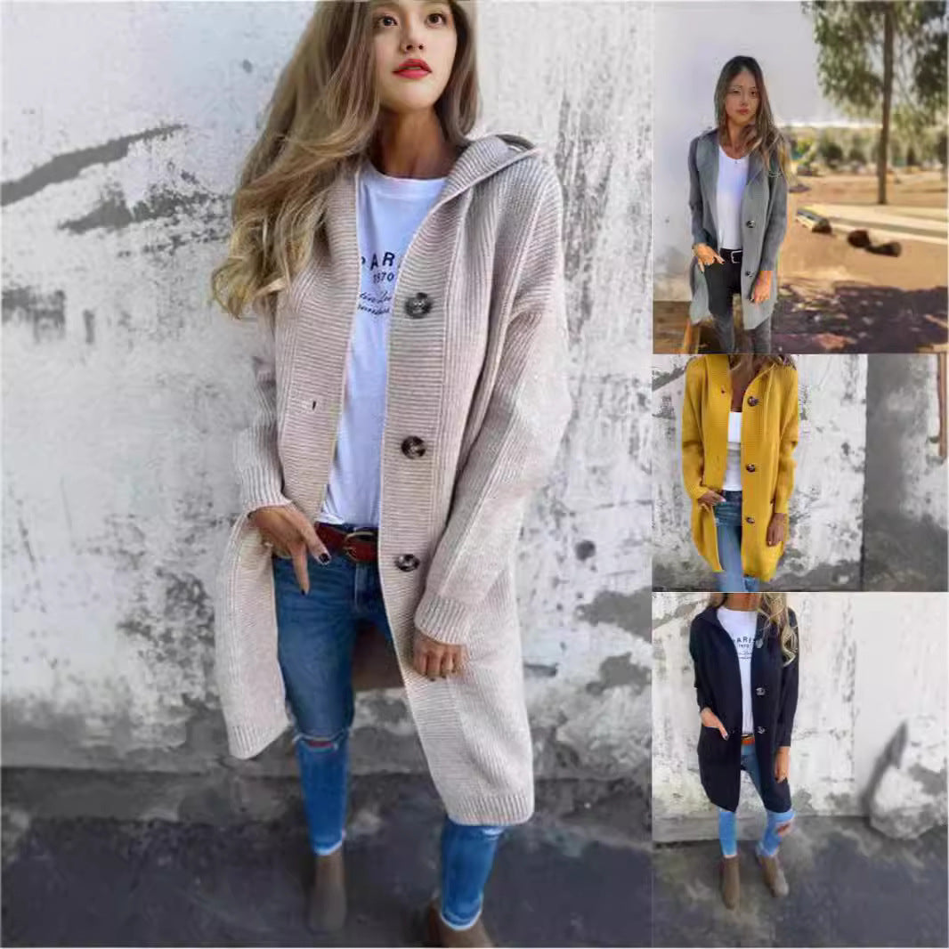 Cardigan Tricoté Mi-Long Gris Clair – Élégance et Douceur