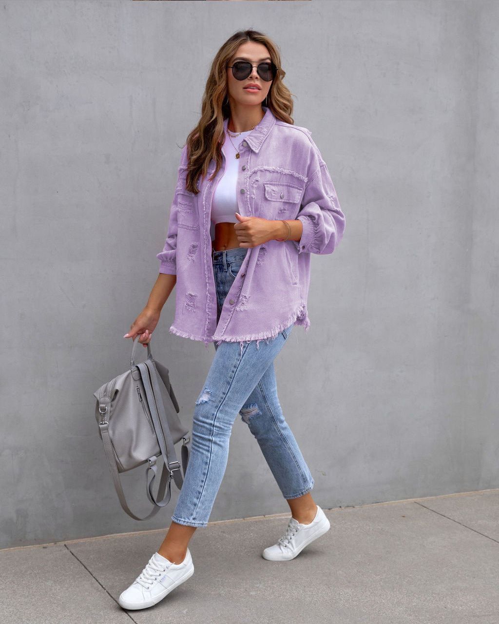 Chemise-Veste Déchirée Tendance