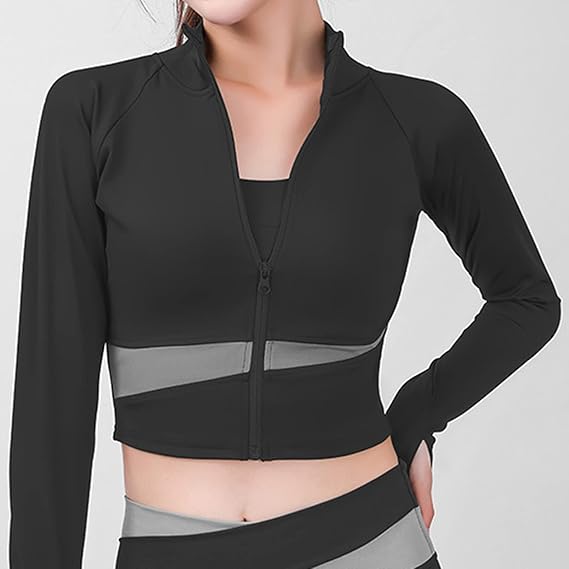 Best Ensemble 3 Pièces Patchwork – Veste, Brassière et Legging