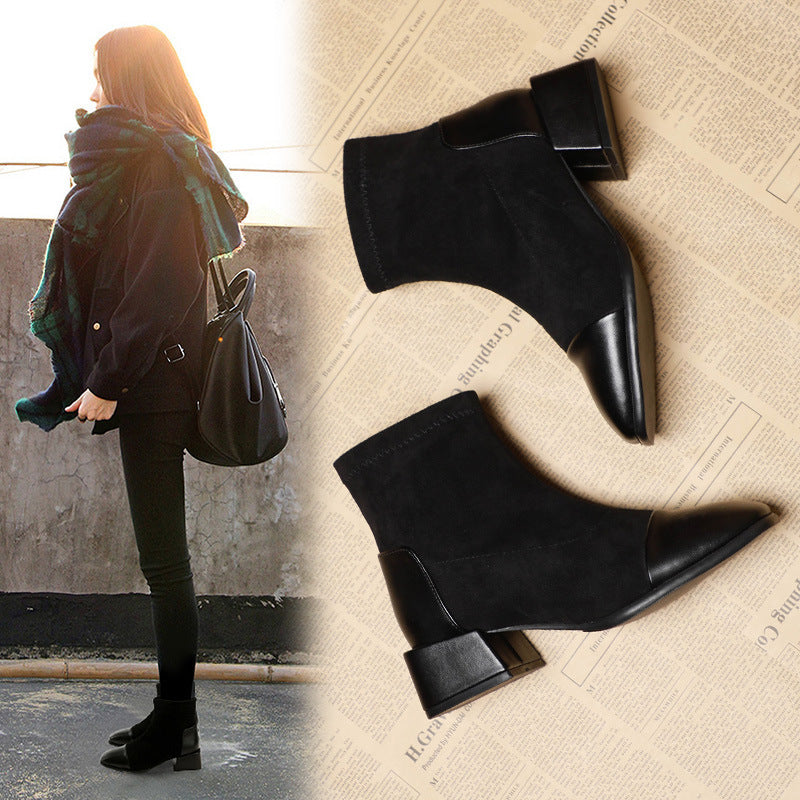 Bottines à Talon Large & Élégant