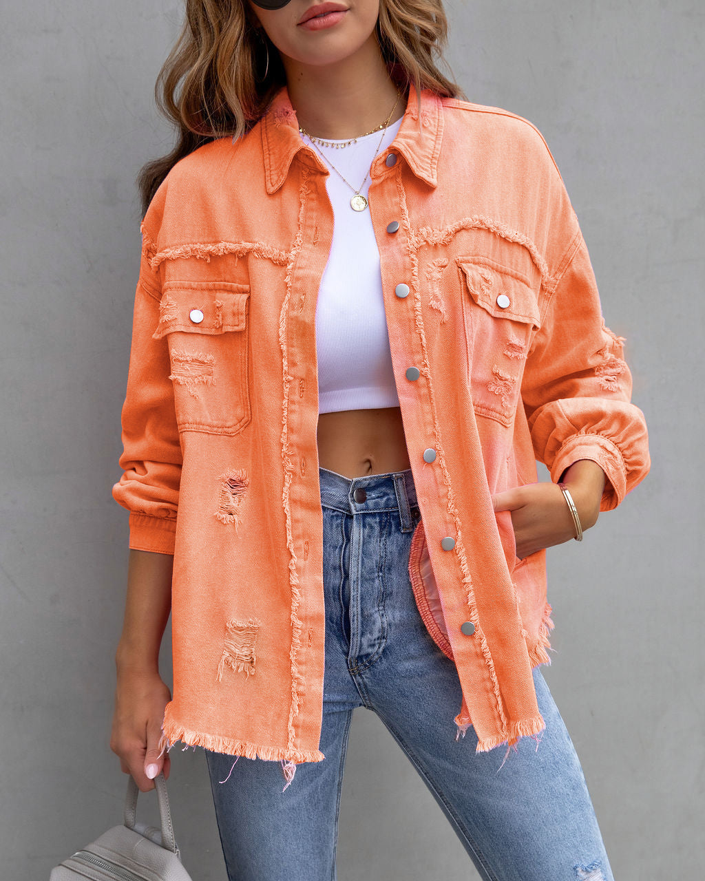 Chemise-Veste Déchirée Tendance