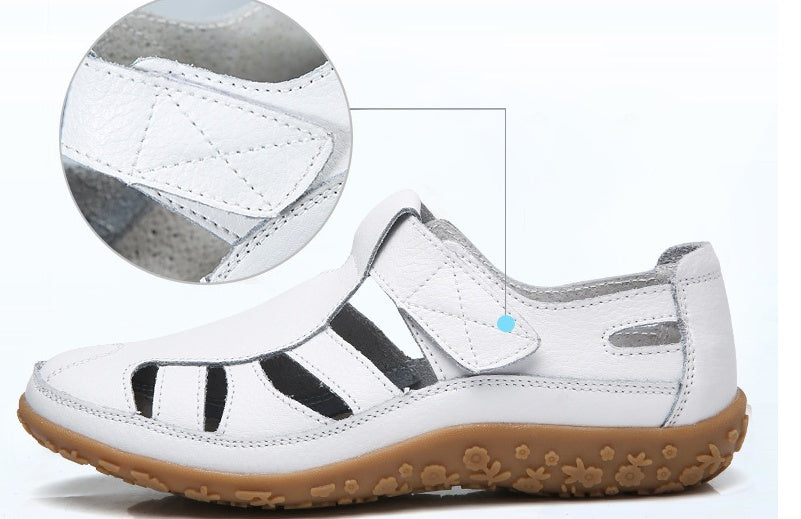 Sandales Rétro en Cuir Souple