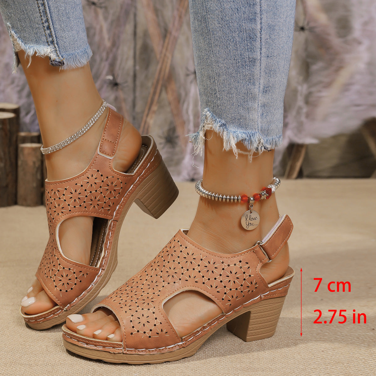 Sandales à Talons Hauts et Semelle Épaisse