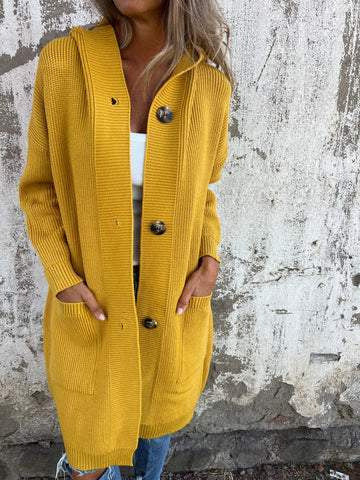 Cardigan Tricoté Mi-Long Gris Clair – Élégance et Douceur