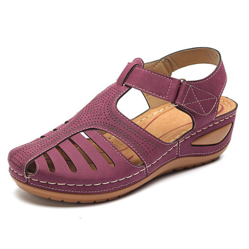 Sandales Rétro à Talon Compensé