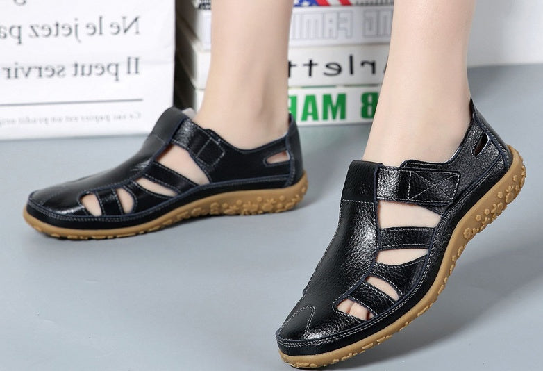 Sandales Rétro en Cuir Souple