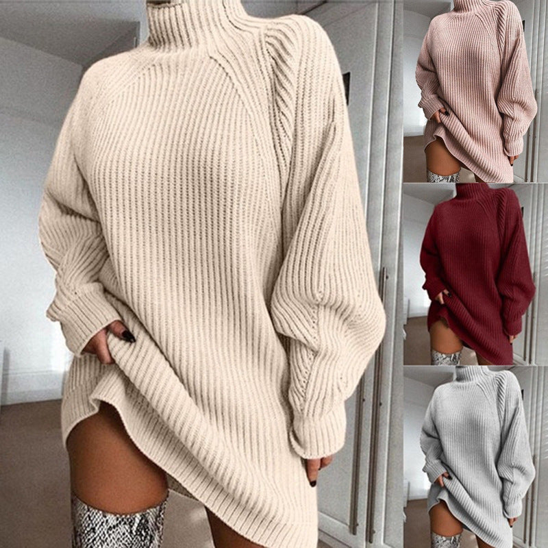Robe Pull Col Roulé Confortable