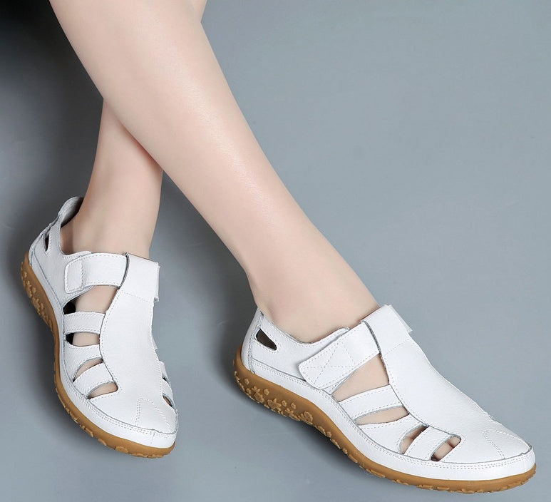 Sandales Rétro en Cuir Souple