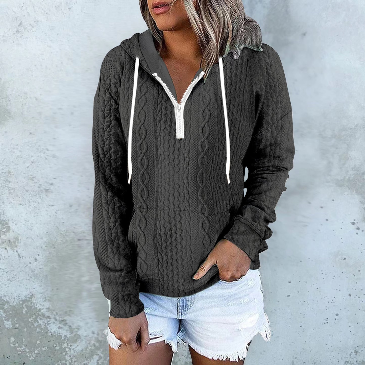 Sweat à capuche design texture twist – Style urbain et confortable