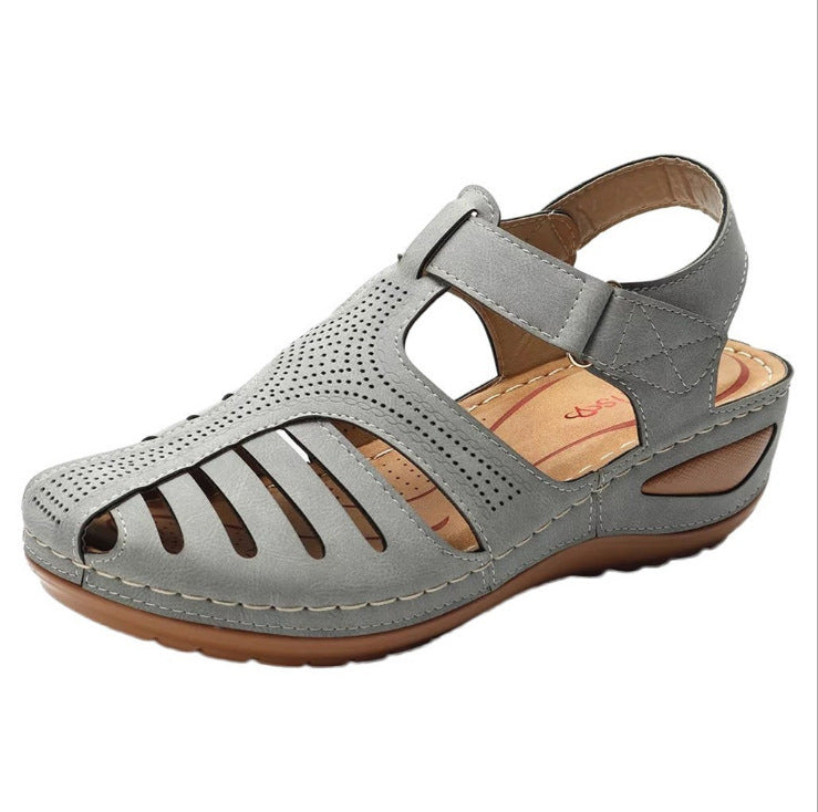 Sandales Rétro à Talon Compensé