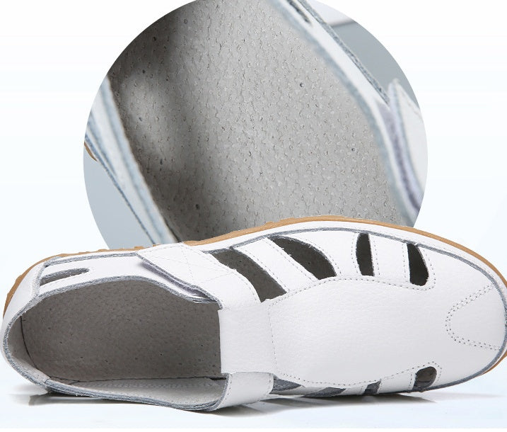 Sandales Rétro en Cuir Souple