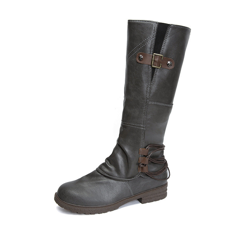 Bottes Hautes à Talon Carré et Bout Rond