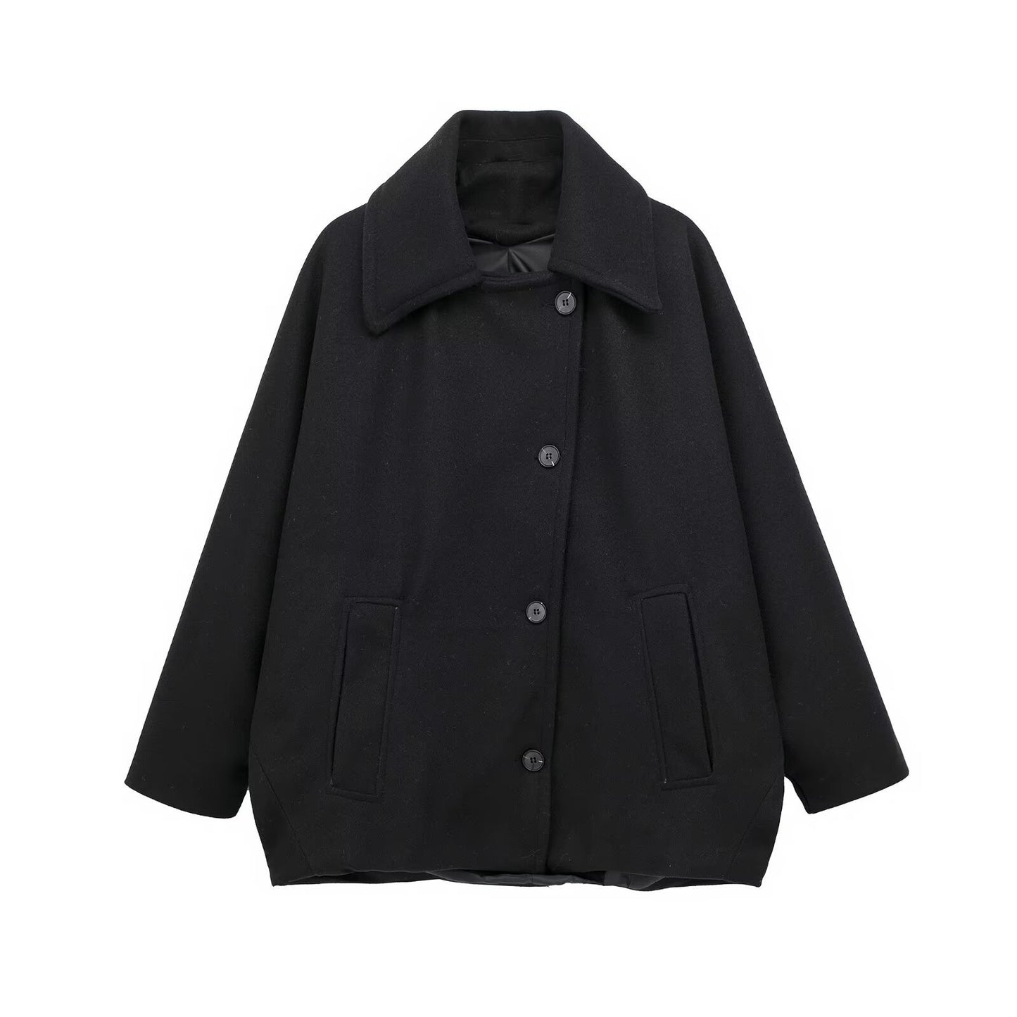 Manteau Court en Laine Mélangée – Charme Automnal