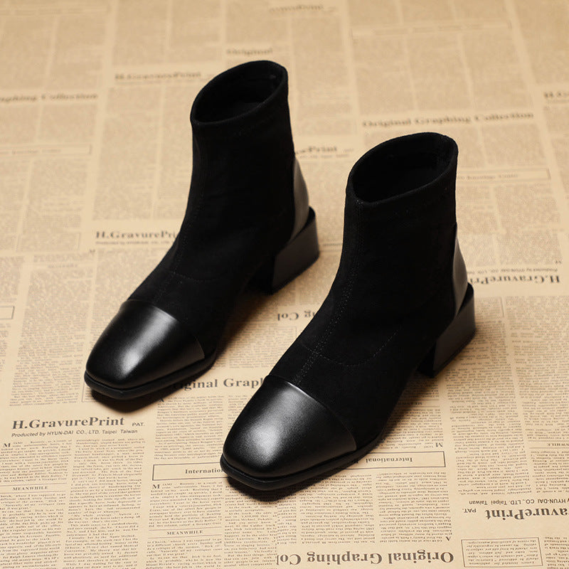Bottines à Talon Large & Élégant