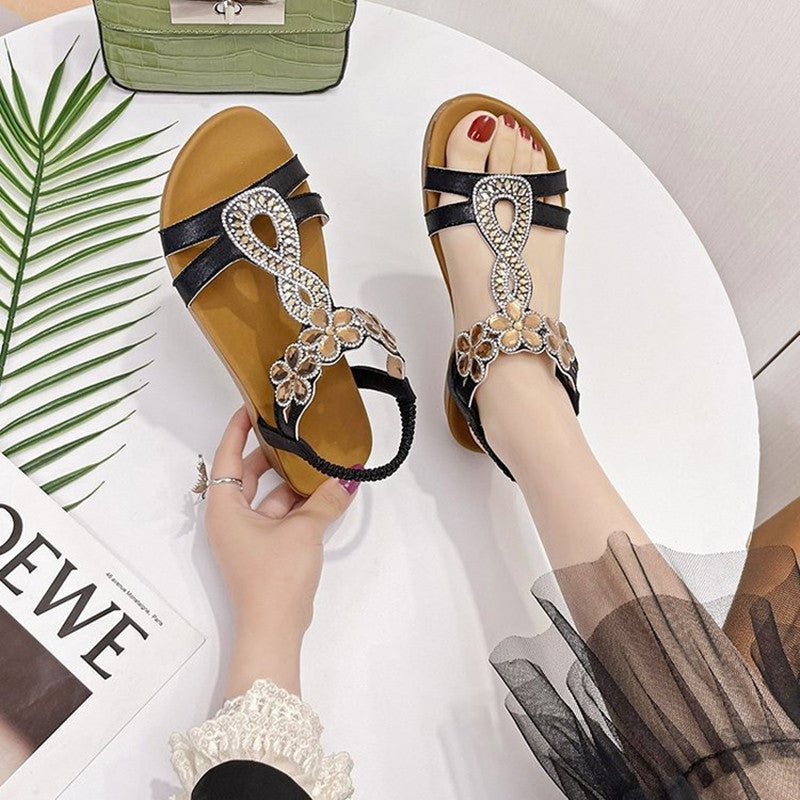 Chloé – Sandales Plates Brillantes & Confortables