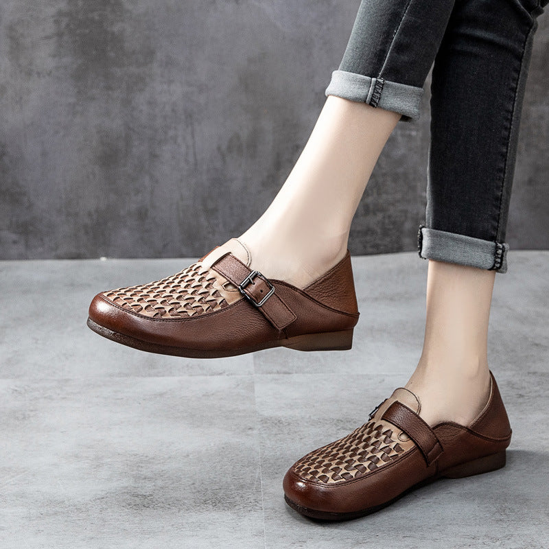 Sandales Vintage en Cuir Tressé