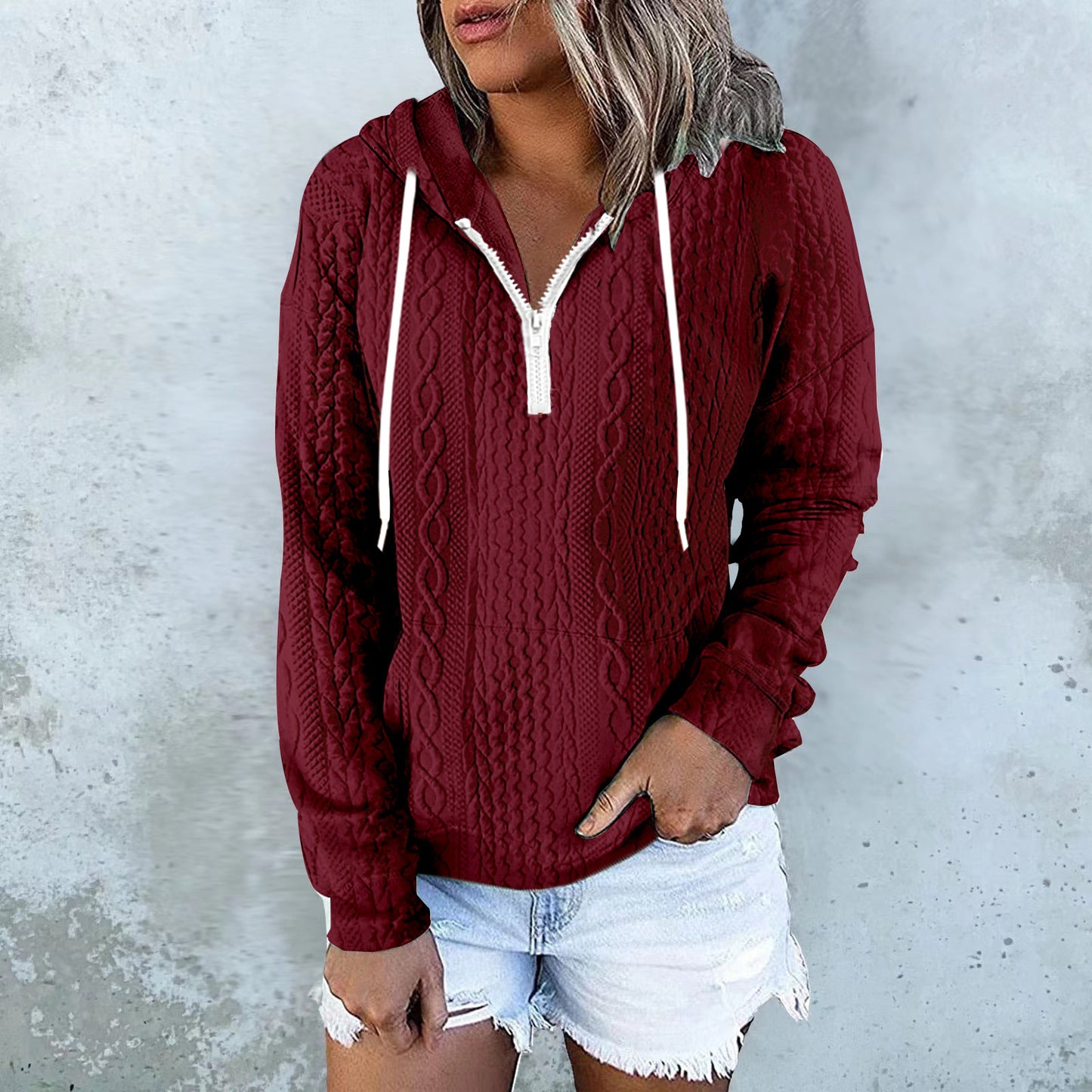 Sweat à capuche design texture twist – Style urbain et confortable