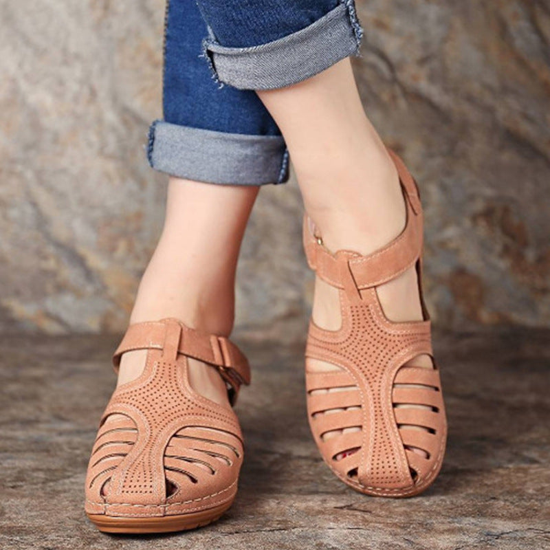 Sandales Rétro à Talon Compensé