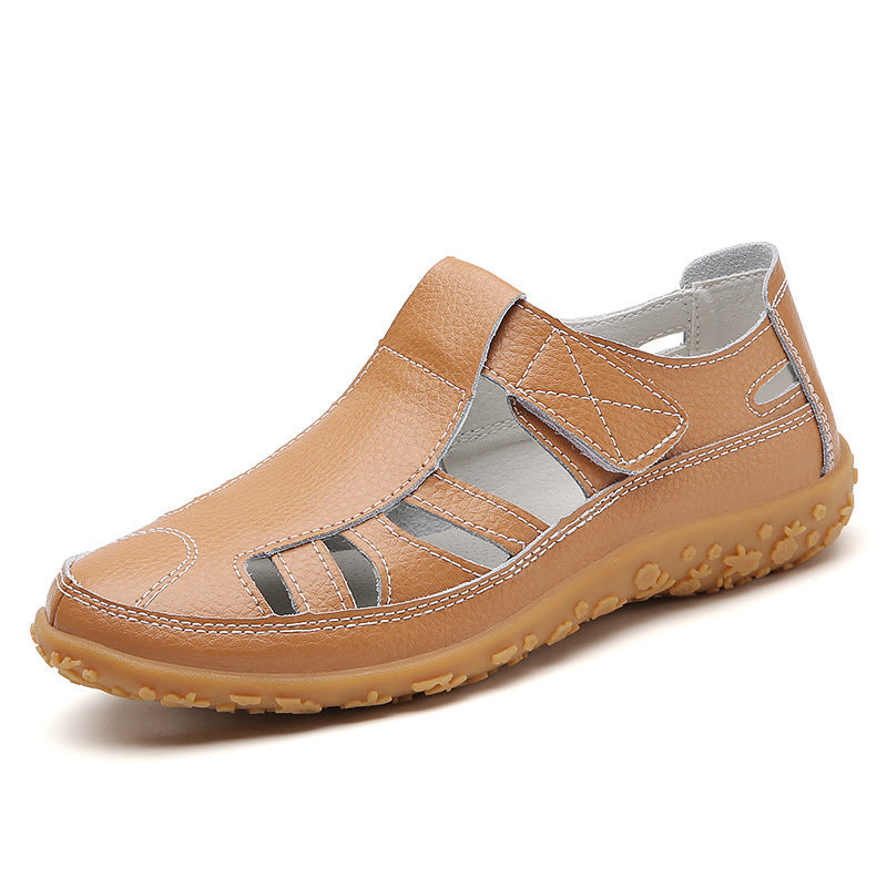 Sandales Rétro en Cuir Souple