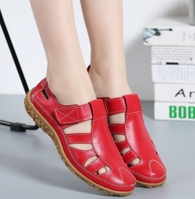 Sandales Rétro en Cuir Souple