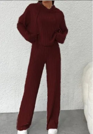Best Ensemble Tricoté Casual Printemps-automne – Sweat à Capuche et Pantalon