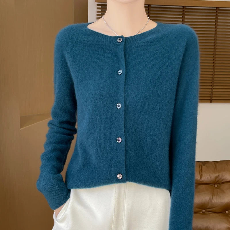 Cardigan en Mérinos 100% – Douceur et Élégance Printemps/Automne