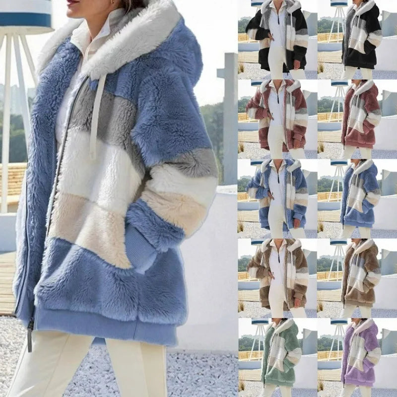 Veste Oversize en Peluche – Confort et Élégance d'Hiver