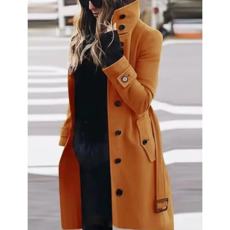Manteau d'Hiver Femme à Col Rétro – Élégance et Chaleur