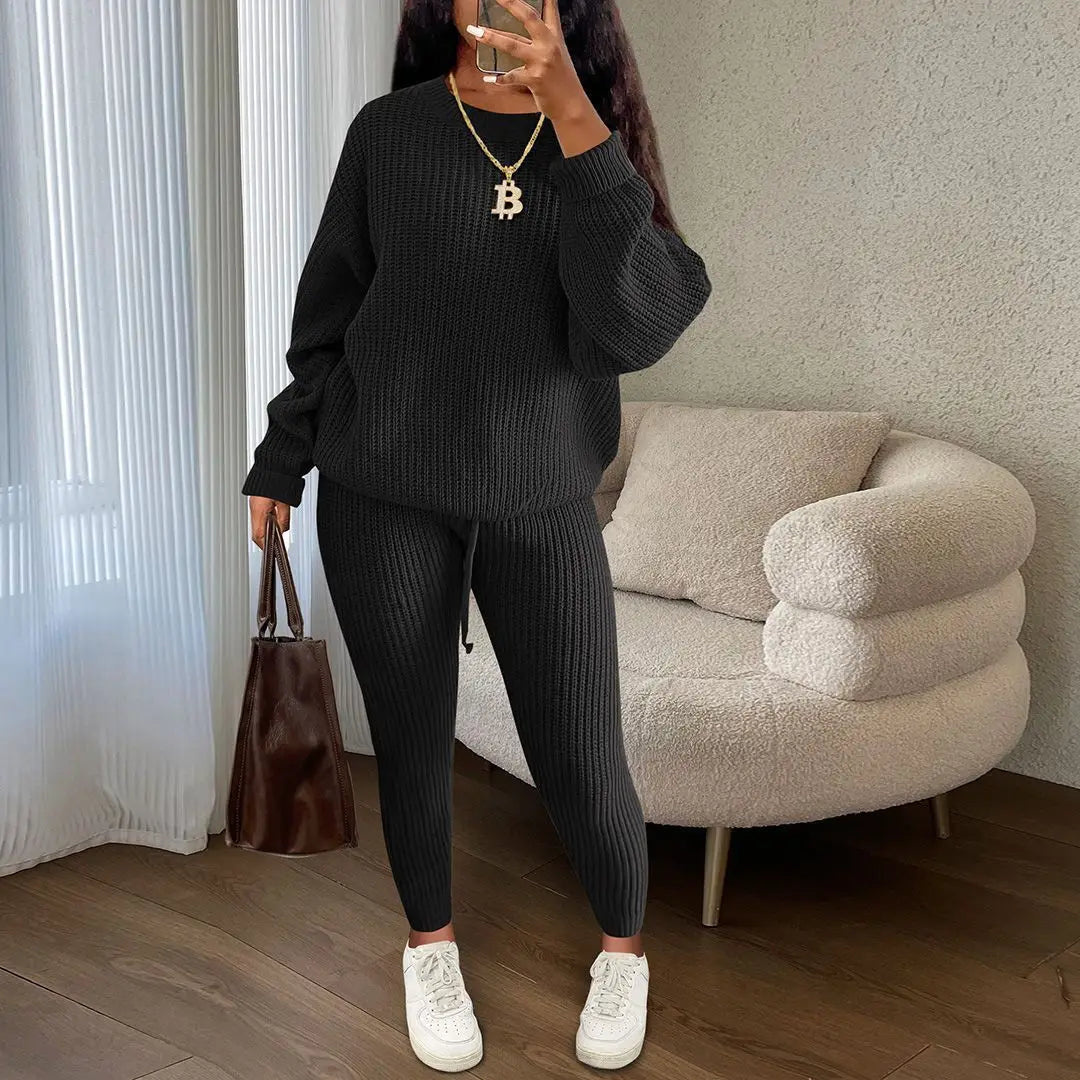 Best Ensemble Confort Hivernal – Pull et Pantalon Tricoté