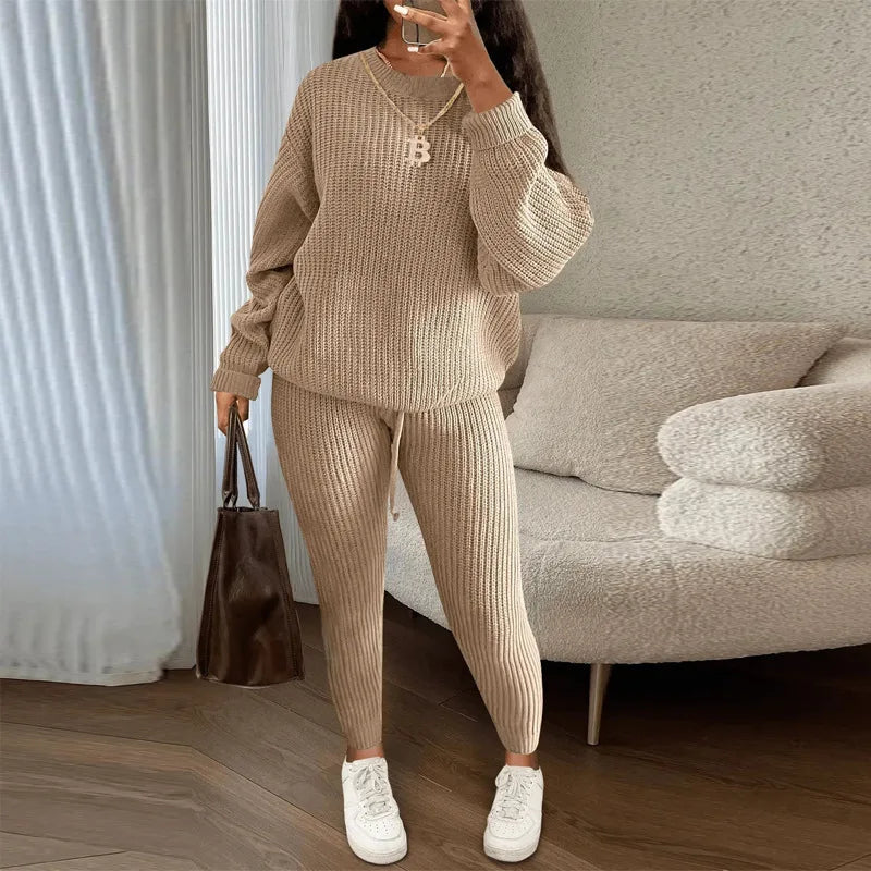 Best Ensemble Confort Hivernal – Pull et Pantalon Tricoté