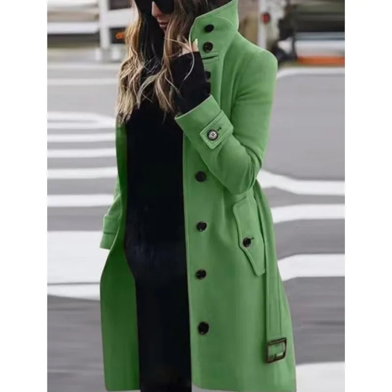 Manteau d'Hiver Femme à Col Rétro – Élégance et Chaleur
